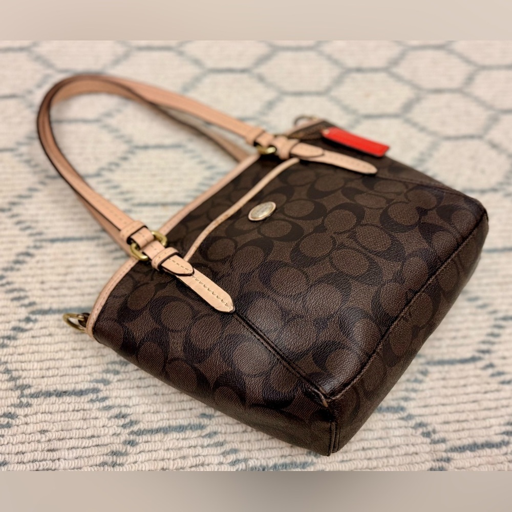 COACH Vintage Y2K Classic Signature Monogram Brown Coated Canvas Shoulder Bag - Picture 4 of 16